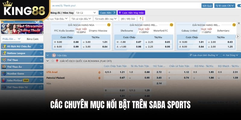 Các Chuyên Mục Nổi Bật Trên Saba Sports