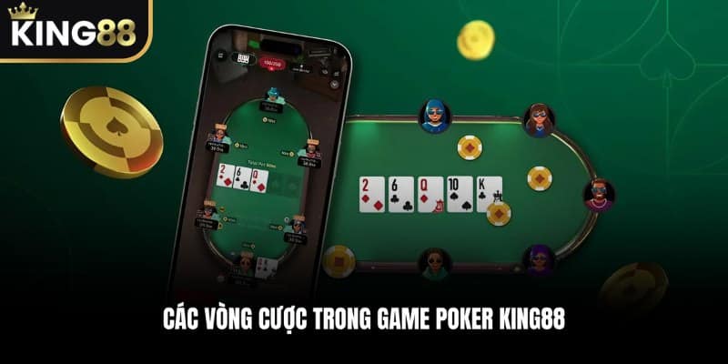Các vòng cược trong game Poker KING88