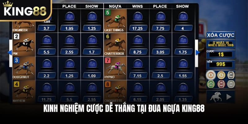 Kinh nghiệm cược dễ thắng tại Đua Ngựa KING88